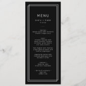 Modern zwart huwelijksmenu / AVERY Suite Menu (Voorkant)