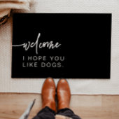 Modern zwart Ik hoop dat je van honden houdt Welko Deurmat
