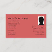 Modern Zwart Indisch Rood met Monogram en Foto Visitekaartje (Achterkant)