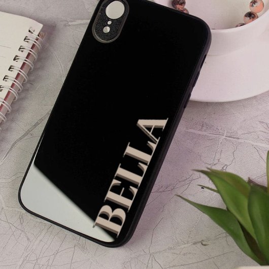 Modern zwart initiaal minimal hedendaags Hoesje-Ma Case-Mate iPhone Case