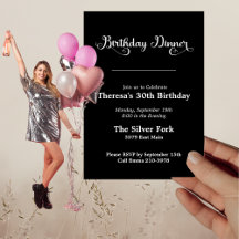 Modern zwart juweel Toon Elegant Verjaardagsdiner