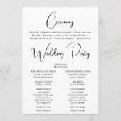 Modern zwart kalligrafie bruiloft ceremonie progra programmakaart (Achterkant)