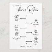 Modern zwart kalligrafie bruiloft ceremonie progra programmakaart (Voorkant)