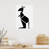 Modern zwart kangarosymbool poster (Keuken)