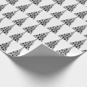 Modern zwart kerstboompatroon cadeaupapier (Hoek)