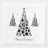 Modern zwart kerstboompatroon servet (Voorkant)