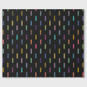 Modern Zwart Kleurrijke Neon Glitch Brushstrokes Cadeaupapier (Vlak)