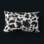 Modern Zwart Koe Skin Print Kussen<br><div class="desc">Klassieke en trendy zwarte en witte koe huidvlekken textuur ontwerp huisdecor en giften. Koe vlekt dierlijk afdrukken</div>