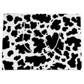 Modern Zwart Koe Skin Rodeo Dierenprint Groot Cadeauzakje (Voorkant)