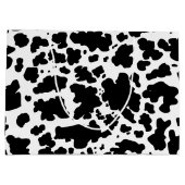 Modern Zwart Koe Skin Rodeo Dierenprint Groot Cadeauzakje (Achterkant)