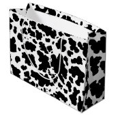 Modern Zwart Koe Skin Rodeo Dierenprint Groot Cadeauzakje (Achterkant Gekanteld)