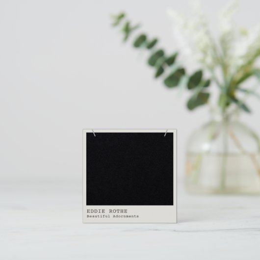 Modern zwart Kraft-Ketting beeldscherm Vierkante Visitekaartje (Staand voorkant)