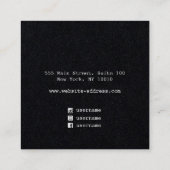 Modern zwart Kraft-Ketting beeldscherm Vierkante Visitekaartje (Achterkant)