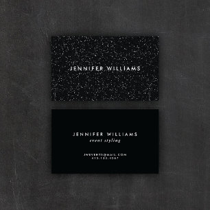 Modern zwart kristallijn effect VISITEKAARTJES