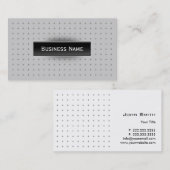 Modern zwart label kruisraster Visitekaartje (Voorkant / Achterkant)