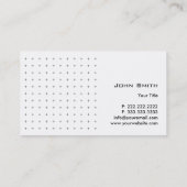 Modern zwart label kruisraster Visitekaartje (Achterkant)