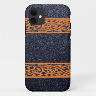 Modern zwart leder iPhone 11 hoesje