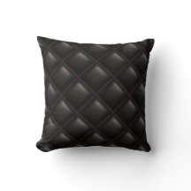 Modern zwart leder gewatteerd geometrisch patroon