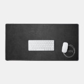 Modern zwart leder look monogram bureaumat (Keyboard & Muis)