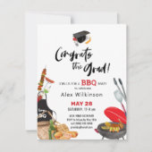 Modern Zwart Leuk Script 3 Foto AFSTUDEERDER BBQ P Kaart (Voorkant)