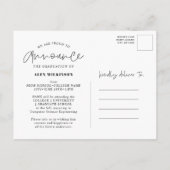 Modern Zwart Leuk Script Eenvoudig Foto Afstuderen Aankondigingskaart (Achterkant)