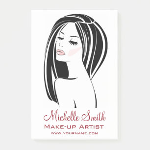 Modern Zwart Licht Roze Chic Wimper Make-up Arties Post-it® Notes