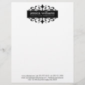 Modern Zwart Lijst  accenten Gepersonaliseerd Briefhoofd (Voorkant)