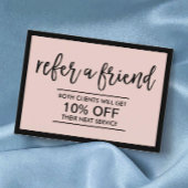 Modern Zwart Lijst Blush Roze Beauty Salon Aanbevelingskaartje