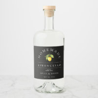 Modern Zwart Limoncello Drankenlabel