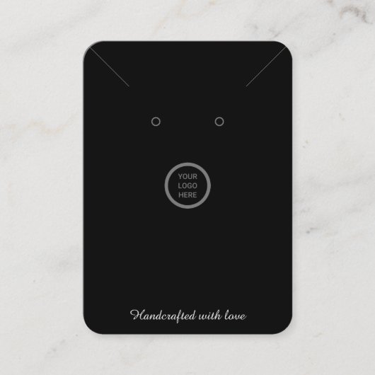Modern Zwart Logo Ketting Sieraden Display Kaart Contactkaartje (Voorkant)