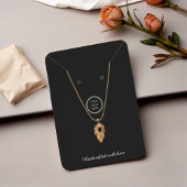 Modern Zwart Logo Ketting Sieraden Display Kaart Contactkaartje