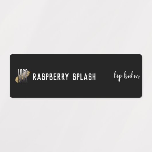 Modern Zwart Logo Lipstick Gloss Product Labels (Design 2)