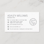 Modern zwart logo met aangepaste kleur professione visitekaartje (Achterkant)