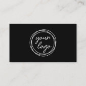 Modern zwart logo met aangepaste kleur professione visitekaartje (Voorkant)