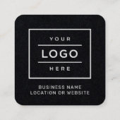 Modern Zwart Logo QR Code Scan Menu Vierkante Visitekaartje (Achterkant)