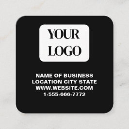Modern Zwart Logo QR Code Scan Website Vierkant Vierkante Visitekaartje