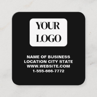 Modern Zwart Logo QR Code Scan Website Vierkant Vierkante Visitekaartje