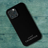 Modern zwart luxe professioneel monogram Case-Mate iPhone case