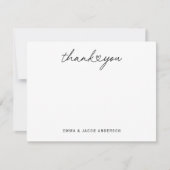 Modern Zwart Manuscript Personalized Weddenemonogr Bedankkaart (Voorkant)