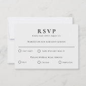 Modern zwart marmer bruiloft reactie Kaart (Voorkant)