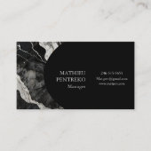 Modern zwart marmer en zilver formele douane visitekaartje (Voorkant)