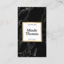 Modern Zwart Marmer Faux Gold Lijst