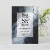 Modern Zwart Marmer Verrassing 55e Verjaardagsfees Kaart (Staand voorkant)