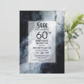 Modern Zwart Marmer Verrassing 60e Verjaardagsfees Kaart (Staand voorkant)