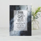 Modern Zwart Marmer Verrassing 95e Verjaardagsfees Kaart (Staand voorkant)