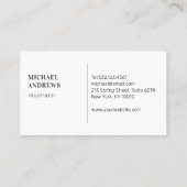 Modern zwart marmer visitekaartje (Achterkant)