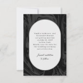 Modern zwart marmeren boog lijst foto minimalistis save the date (Achterkant)