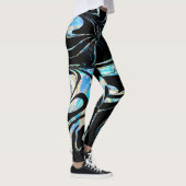 Modern zwart met kleurrijke marmertruien leggings (Rechts)