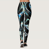 Modern zwart met kleurrijke marmertruien leggings (Achterkant)