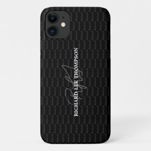modern zwart met monogrammen Case-Mate iPhone case